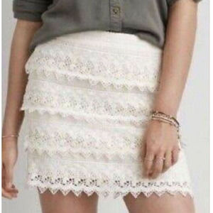 American Eagle NWT Ivory Crochet Ruffle Mini Skirt